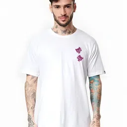 KAIDO Graphic Printed Round Neck Drop-Shoulder Sleeves Cotton Oversized T-shirt-image-86