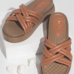 Inc.5 Women's Tan Cross Strap Sandals image 1