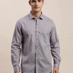Turtle Purple Cotton Slim Fit Printed Shirt-picture-40
