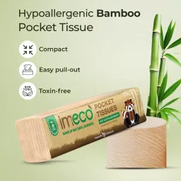 IMECO Bamboo Pocket Tissues 3-Ply Ultra-Soft & Hypoallergenic 10 Pulls, IMEPTCNP100 (Pack of 10) image 3
