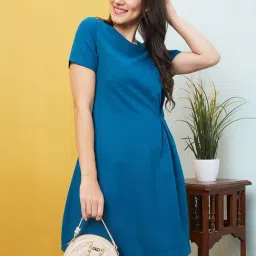Globus Teal Regular Fit A Line Dress-picture-13