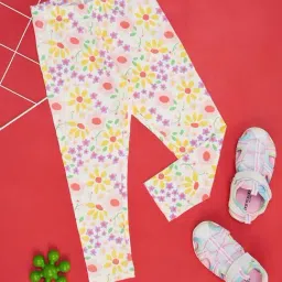 Pantaloons Junior Kids Multicolor Cotton Floral Print Leggings-image-75