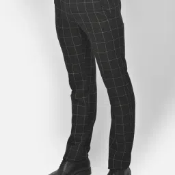 Crimsoune Club Black Slim Fit Checks Two Piece Suit image 4