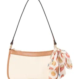 Forever New Canvas & Tan Sakura Textured Medium Satchel-image-59
