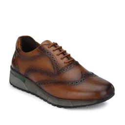 Delize Men's Tan Brogue Shoes image 1