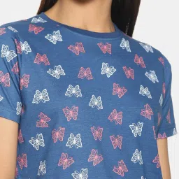 Kryptic Navy Printed Night Dress image 5