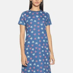 Kryptic Navy Printed Night Dress image 1