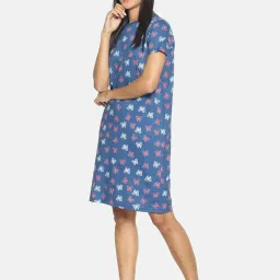Kryptic Navy Printed Night Dress image 4