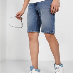 SF JEANS by Pantaloons Men Solid Mid-Rise Cotton Denim Shorts-picture-46