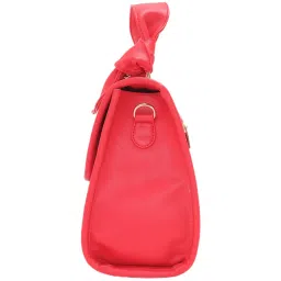 PELLE LUXUR Red Medium Satchel HandBag image 3