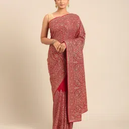 Mohey Rani Georgette Embroidered Saree With Unstitched Blouse-image-5