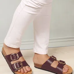 ELLE Women Open Toe Buckle Flats-picture-30