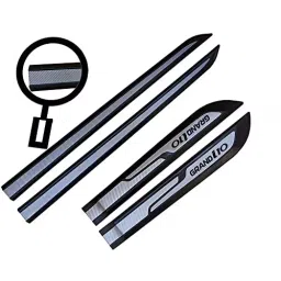 Auto Pearl Car Door Side Beading Moulding Black & Silver Compatible For Hyundai Grand I10 (Set of 4 Pcs) image 2