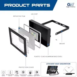 GIGAWATTS 25 W Solar Flood Light with Panel & Remote Control Rechargeable Cool White Light, GW-FL05 image 3