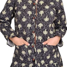 Exotic India Women Floral Crop Bomber Jacket image 3