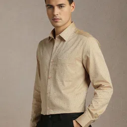 Louis Philippe Floral Printed Spread Collar Cotton Formal Shirt image 4