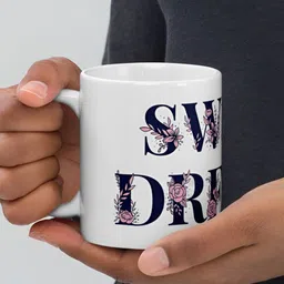 Mr UVD White & Navy Blue Typography Printed Ceramic Glossy Mug 350 ml image 3