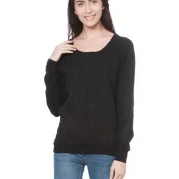 Solly by Allen Solly Black Self Print Sweater-image-38