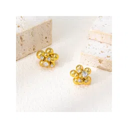 VIEN White Anti-Tarnish Gold Plated Stud Earrings image 3