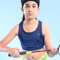 Pine Active Sleeveless Solid Colour Sports Bra - Blue-picture-35