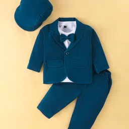 Robo Fry Full Sleeves Party T-Shirt & Trouser with Blazer & Hat Solid Colour - Blue-picture-10