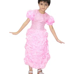 Kaku Fancy Dresses Half Puffed Sleeves Fairy Costume Set - Pink-picture-28