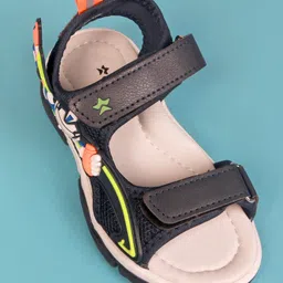 Cute Walk by Babyhug Velcro Closure Sandal With Applique - Navy Blue image 2