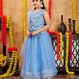 BAESD Girls Embroidered Ready to Wear Lehenga & Blouse With Dupatta image 3