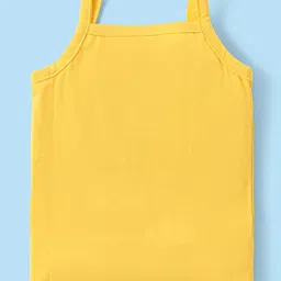 Babyhug 100% Cotton Knit Sleeveless Antibacterial Slips  with Floral & Polka Dots Print  Pack of 3 - Pink Yellow & White image 3