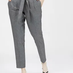 Tokyo Talkies Women Tapered Fit Low-Rise Trousers TTP0001446-BLACK/WHITE-picture-16