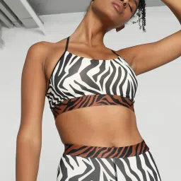 Puma White & Black Printed Sports Bra image 1