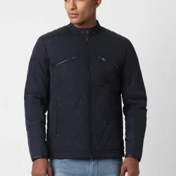 Peter England Casuals Navy Regular Fit Quilted Jacket image 1