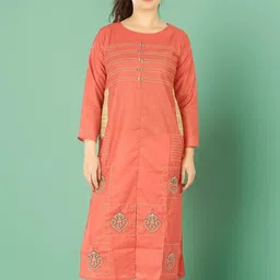 FCK-3 Women Printed Round Neck Ethnic Straight Kurta-picture-37