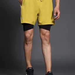 Dida Yellow Polyster Regular Fit Solid Shorts image 1