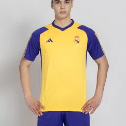adidas Real Madrid Orange Slim Fit Football Training Jersey image 1