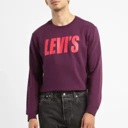 Levi's Purple Cotton Regular Fit Logo Printed Sweatshirt image 1