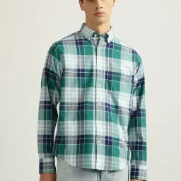 Gant Blue Organic Cotton Regular fit Checks Shirts-picture-17
