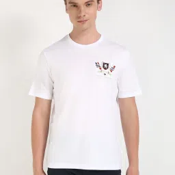 Tommy Hilfiger White Cotton Regular Fit Printed T-Shirt image 1