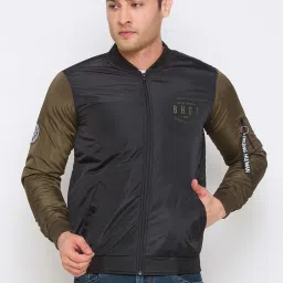 Being Human Black Regular Fit Bomber Jacket image 1