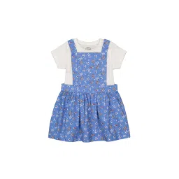 Mothercare Kids Multicolor Floral Print T-Shirt with Dress image 1