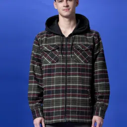 Pepe Jeans Olive Regular Fit Checks Shacket image 1