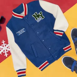 Pantaloons Junior Navy Solid Full Sleeves Jacket image 1