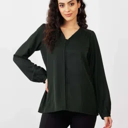 SALT Attire Green Plain Top image 1