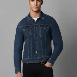 Louis Philippe Jeans Blue Cotton Slim Fit Denim Jacket image 1