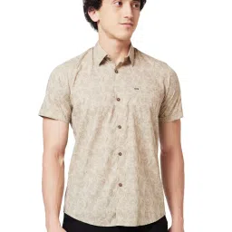 Spykar Brown Cotton Regular Fit Printed Shirt image 1