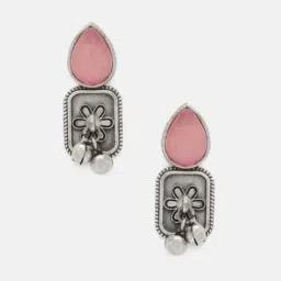 Priyaasi Pink Crystal Stone Studded Drop Earring image 3