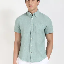 Tommy Hilfiger Frosted Green Linen Regular Fit Shirt image 1