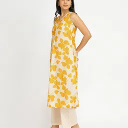 Pink Fort Women Floral Printed Regular Pure Cotton Kurta with Trousers image 2