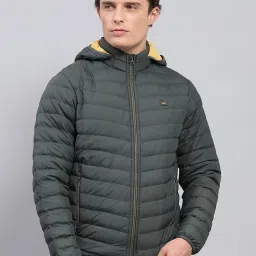 Monte Carlo Olive Regular Fit Quilted Hooded Jacket image 1