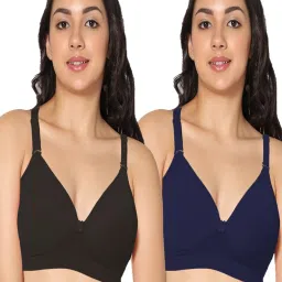 IN CARE Black & Blue Non-Wired Full Coverage Push-Up Bra - Pack of 2 image 1